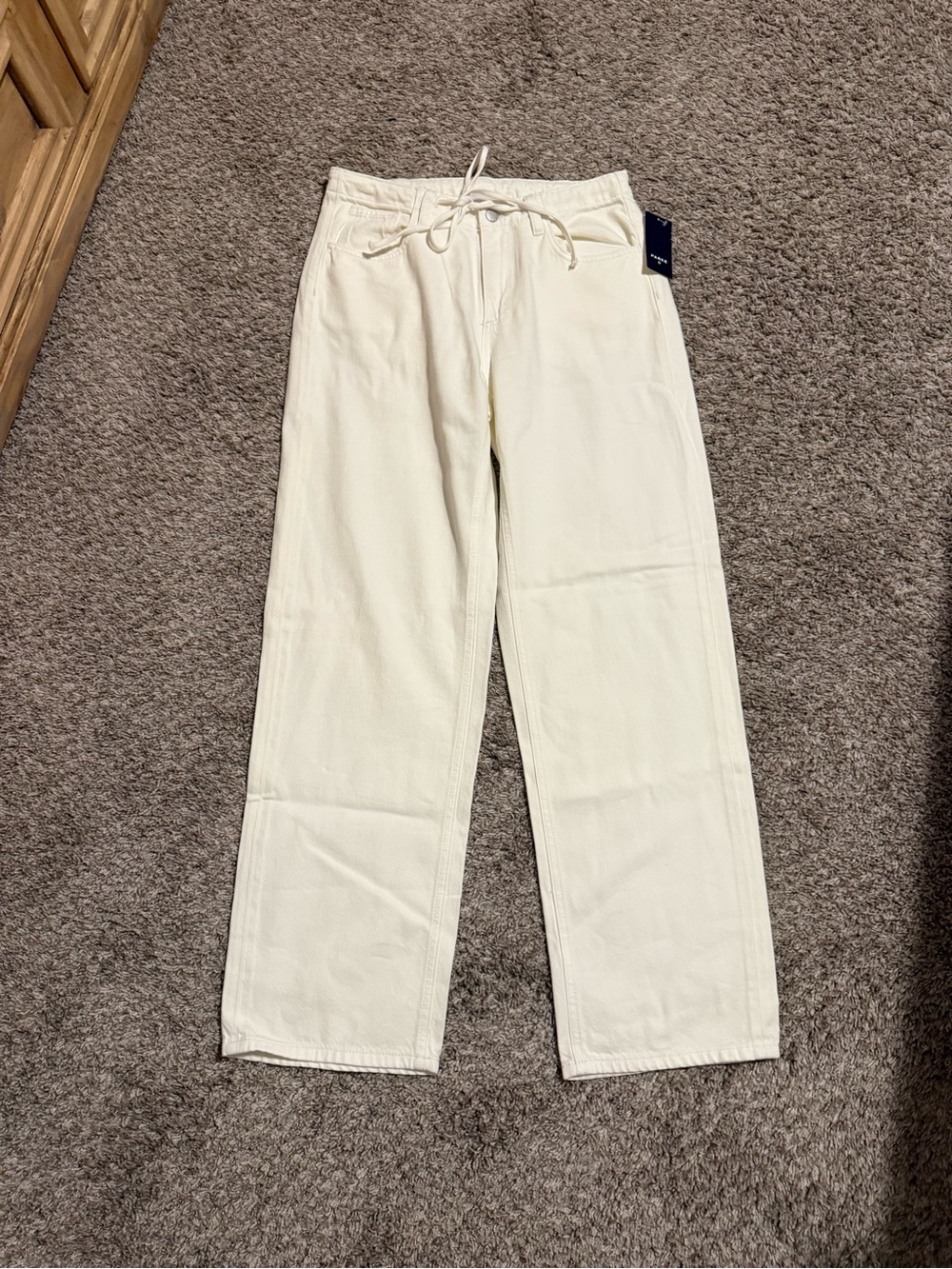 Parke x Target Cream Drawstring Denim Pants Size 6 NWT